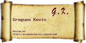 Greguss Kevin névjegykártya